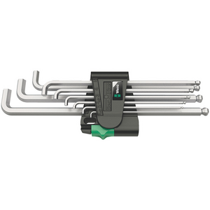 Wera 950/9 Hex-Plus 4 L-key set, metric, chrome-plated (9 pieces)